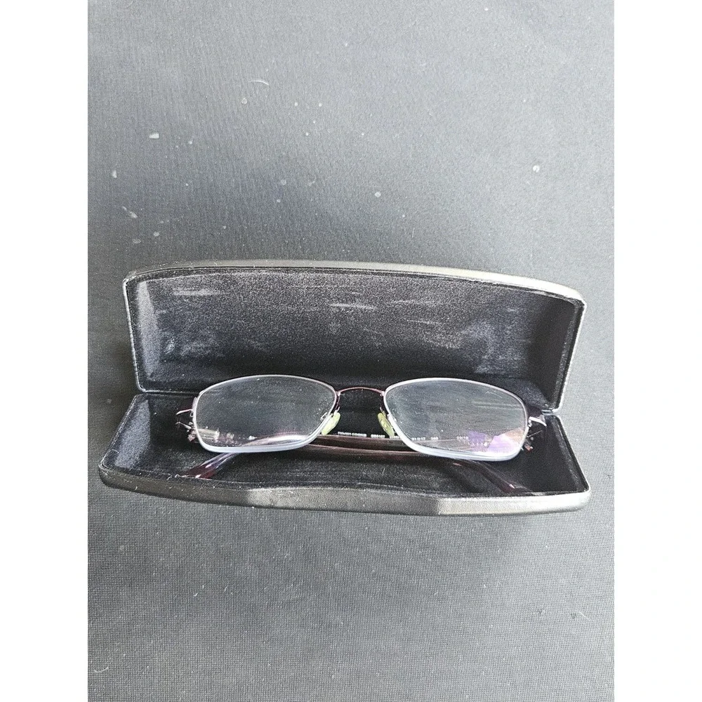 Bebe Tough Cookie BB5127 Plum Semi-Rimless Eyeglass Frames 51-17-140 Case